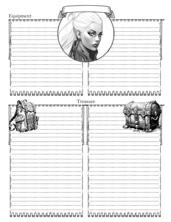 Printable D&D Custom Female Elf Character Sheet - Image 3