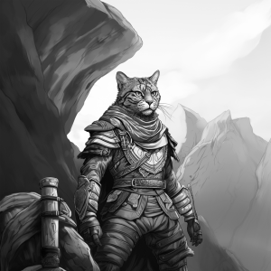 Male tabaxi custom character art for printable DnD character sheet
