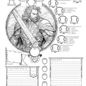 Printable D&D Custom Male Human Fighter Character Sheet