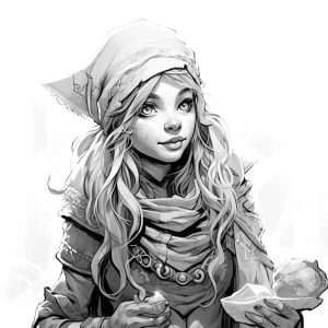 Printable D&D Custom Female Halfling Rogue Character Sheet