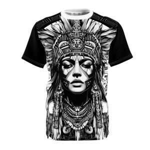 T-Shirt Female Aztec Warrior Dungeons & Dragons Character Art Deco Style