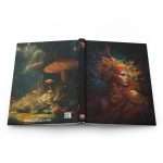 Preview: hardcover journal featuring the the Adventurer's League legal character Urial Fetherwind. Preview of custom journal front and back covers.