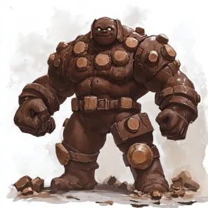 Chocolate Golem is towering, hulking mass of bittersweet muscle, bound to obey his will and protect the bakery at all costs.