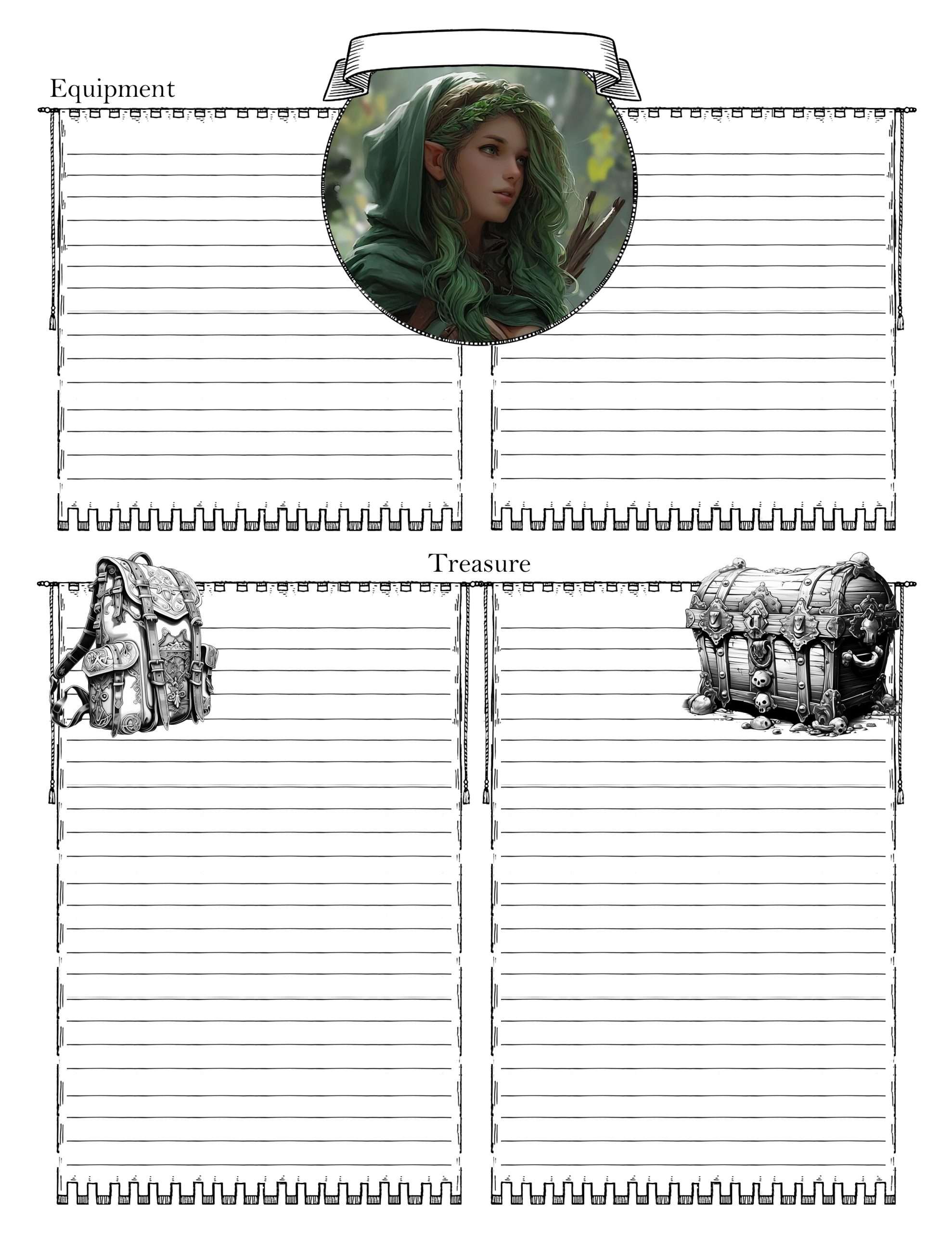 Printable D&D Custom Female Elf Character Sheet - Image 3