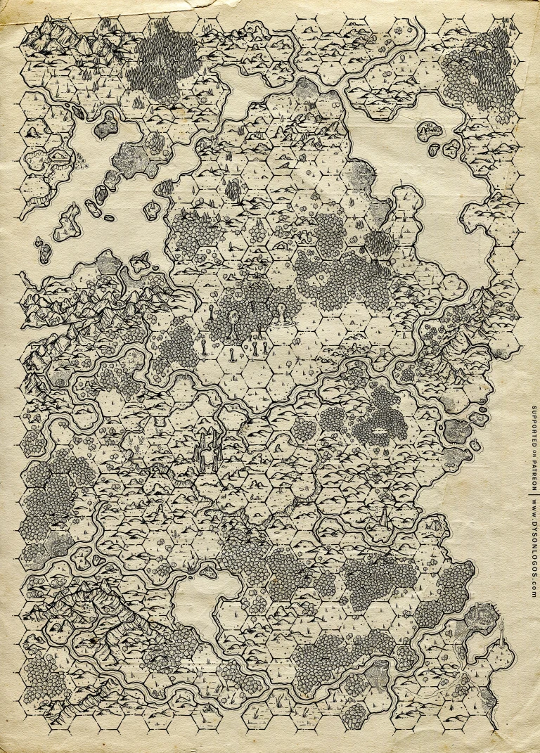The Midsummer Lands Combined Hex Map by Dyson Logos
